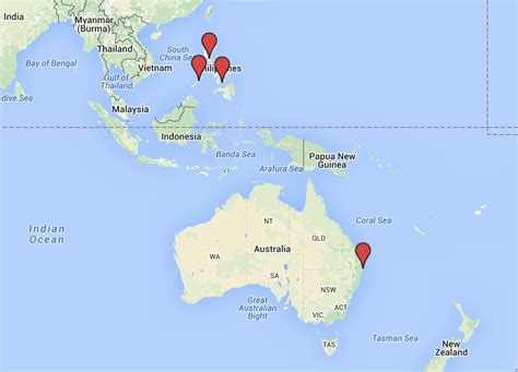 Philippines to Australia .